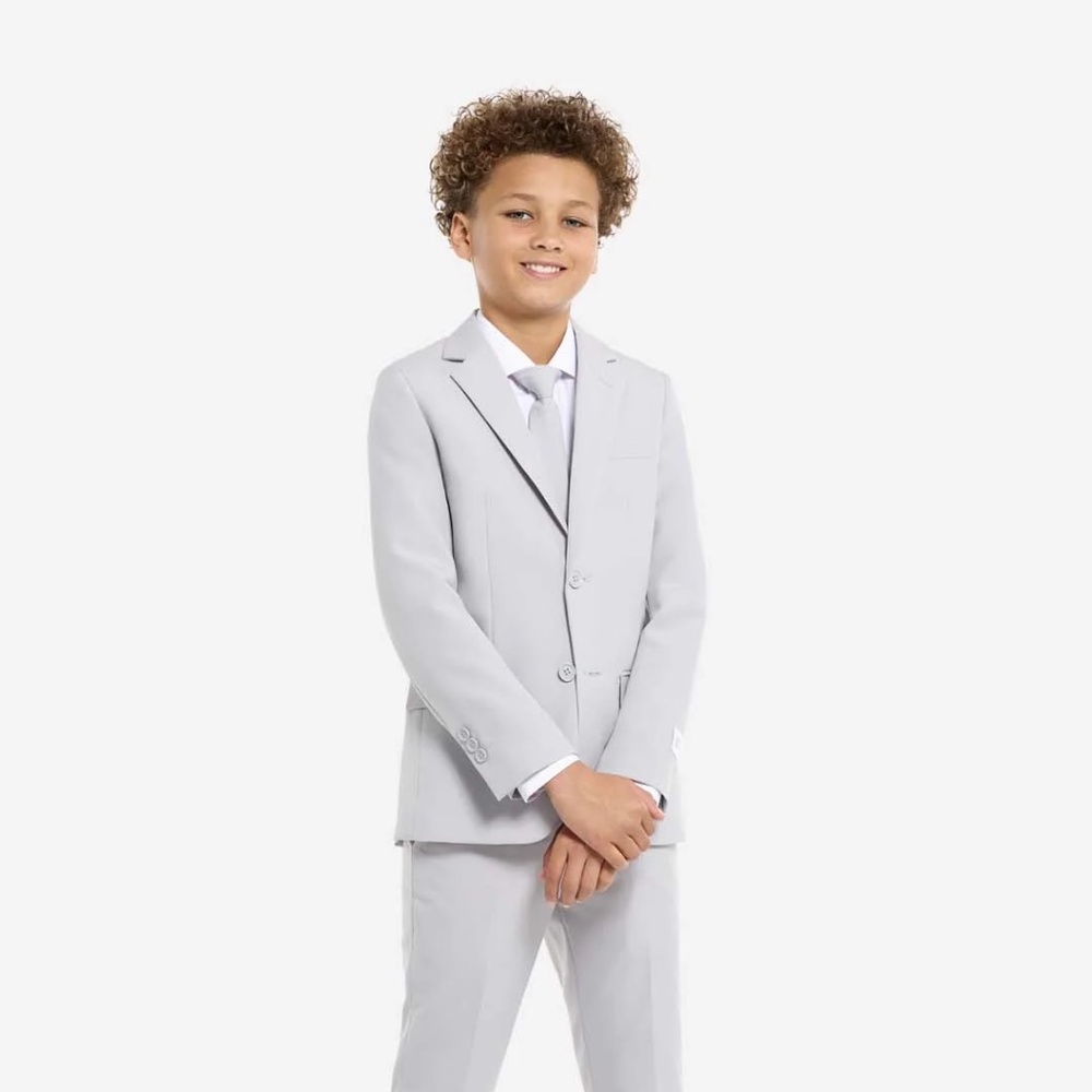 OppoSuits Big Boys' Groovy Solid Grey Dove Suit‎ Jacket Sz 14Y